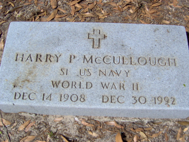 Headstone for McCullough, Harry P.